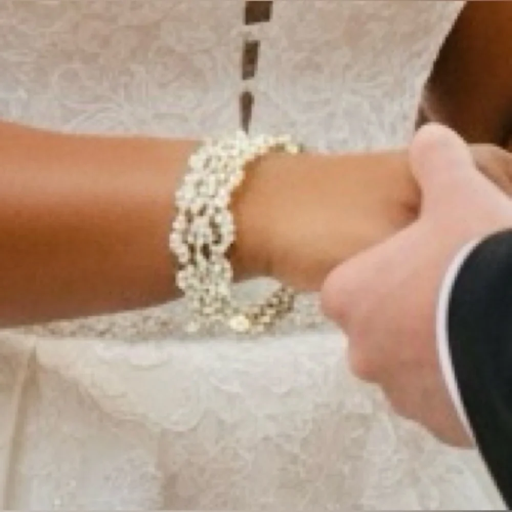 Clear Rhinestone & Sterling Silver Bridal Wedding Bracelet, GUC
